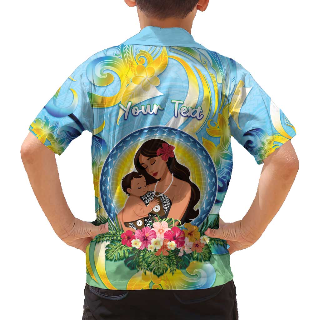 Personalised Fiji Mother's Day Family Matching Off Shoulder Short Dress and Hawaiian Shirt I Love You Mom DT04 - Polynesian Pride