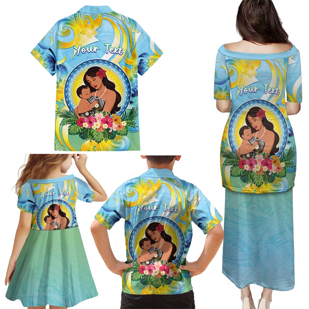 Personalised Fiji Mother's Day Family Matching Puletasi and Hawaiian Shirt I Love You Mom DT04 - Polynesian Pride