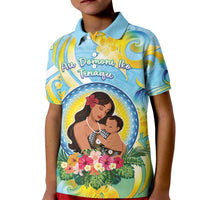 Personalised Fiji Mother's Day Kid Polo Shirt I Love You Mom DT04 Kid Blue - Polynesian Pride