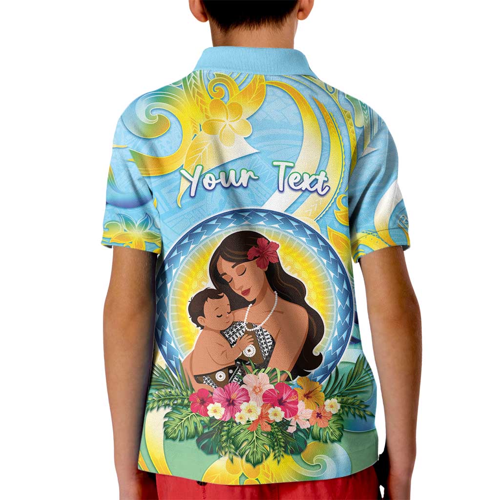 Personalised Fiji Mother's Day Kid Polo Shirt I Love You Mom DT04 - Polynesian Pride