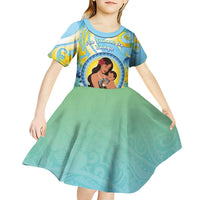 Personalised Fiji Mother's Day Kid Short Sleeve Dress I Love You Mom DT04 - Polynesian Pride