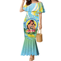 Personalised Fiji Mother's Day Mermaid Dress I Love You Mom DT04 Women Blue - Polynesian Pride