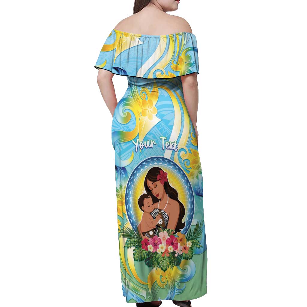 Personalised Fiji Mother's Day Off Shoulder Maxi Dress I Love You Mom DT04 - Polynesian Pride