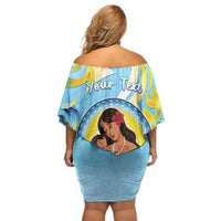 Personalised Fiji Mother's Day Off Shoulder Short Dress I Love You Mom DT04 - Polynesian Pride