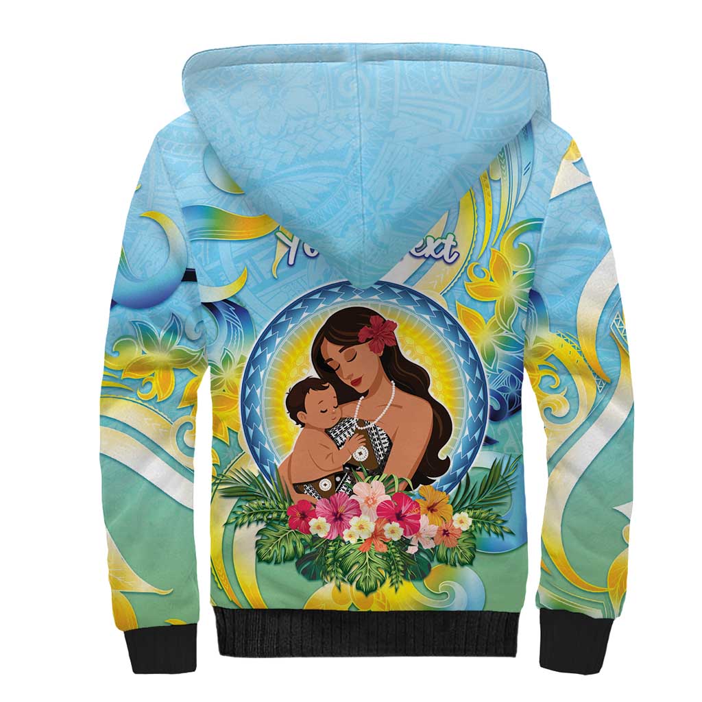 Personalised Fiji Mother's Day Sherpa Hoodie I Love You Mom DT04 - Polynesian Pride