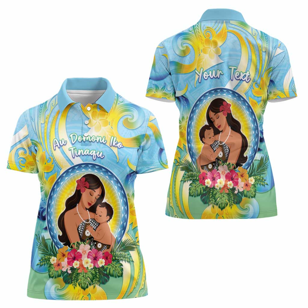 Personalised Fiji Mother's Day Women Polo Shirt I Love You Mom DT04 - Polynesian Pride