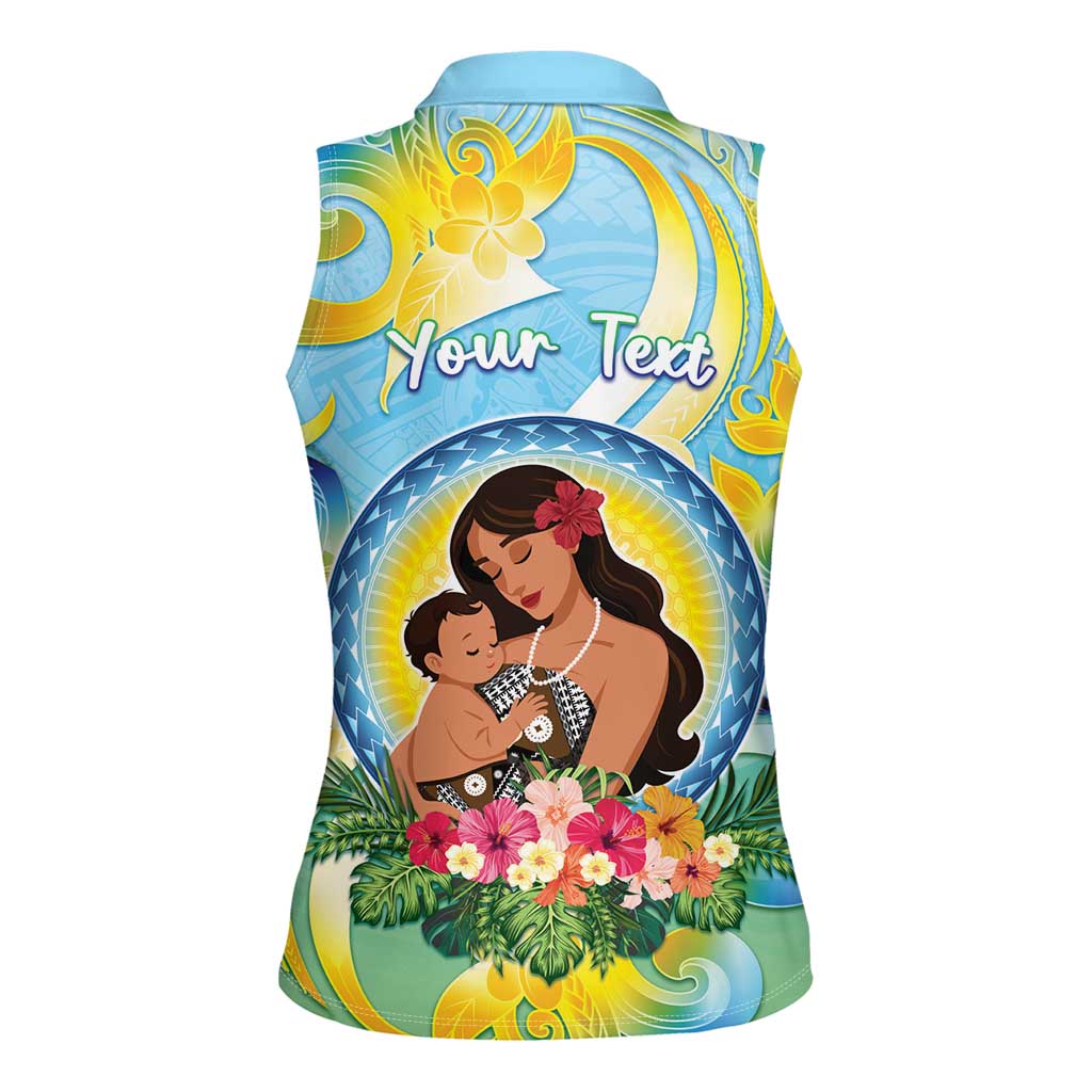 Personalised Fiji Mother's Day Women Sleeveless Polo Shirt I Love You Mom DT04 - Polynesian Pride