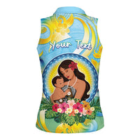 Personalised Fiji Mother's Day Women Sleeveless Polo Shirt I Love You Mom DT04 - Polynesian Pride