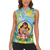 Personalised Fiji Mother's Day Women Sleeveless Polo Shirt I Love You Mom DT04 - Polynesian Pride