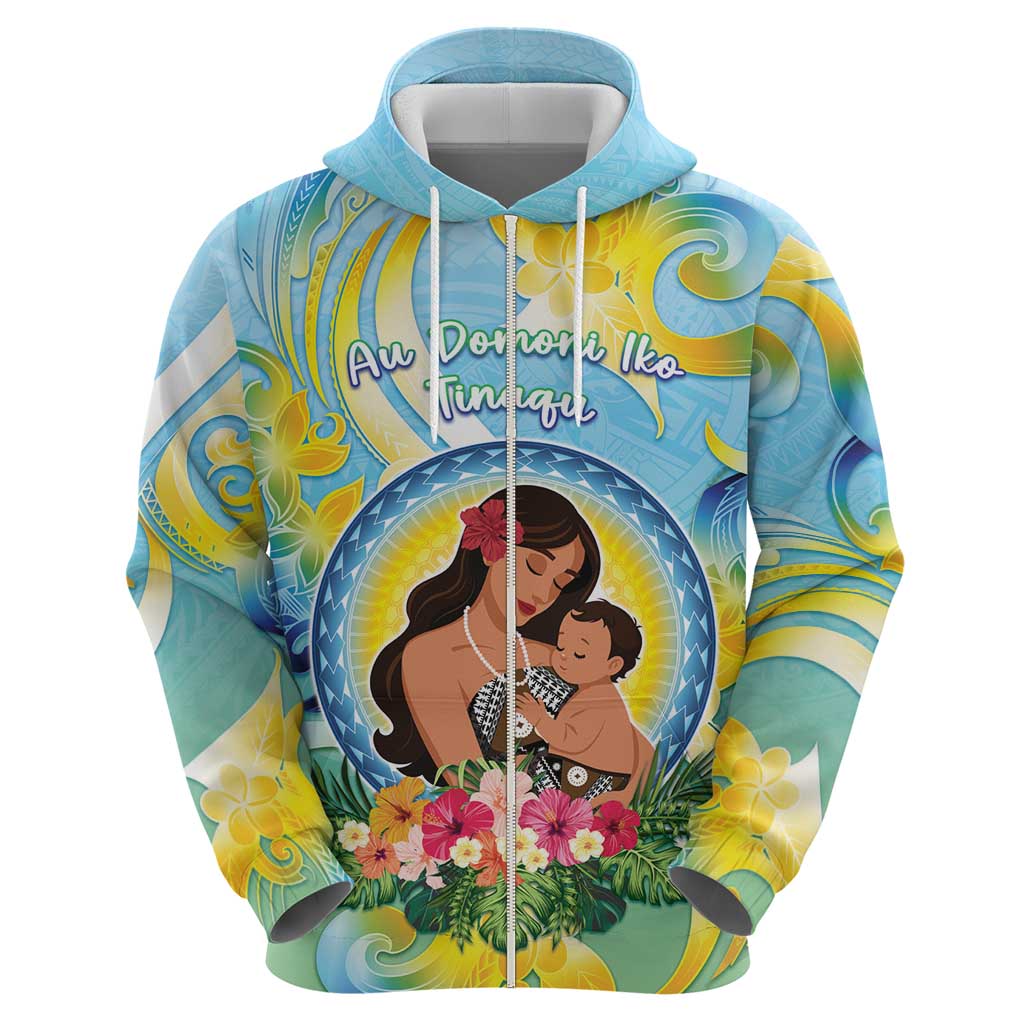 Personalised Fiji Mother's Day Zip Hoodie I Love You Mom DT04 - Polynesian Pride