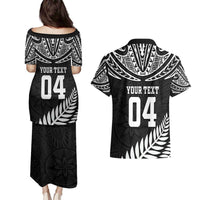 Custom New Zealand Rugby Couples Matching Puletasi and Hawaiian Shirt Silver Fern Maori Pattern DT04 - Polynesian Pride