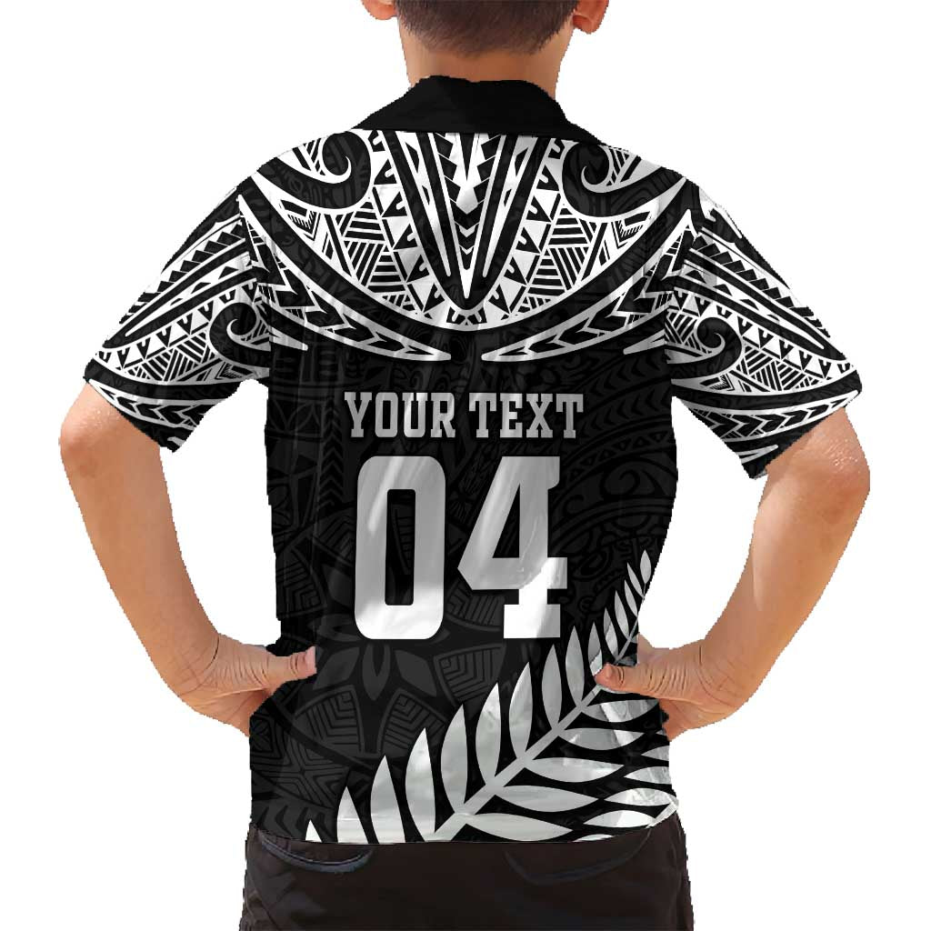 Custom New Zealand Rugby Family Matching Off Shoulder Maxi Dress and Hawaiian Shirt Silver Fern Maori Pattern DT04 - Polynesian Pride