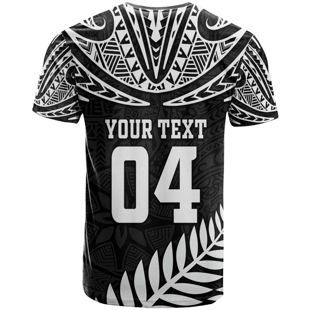 Custom New Zealand Rugby T Shirt Silver Fern Maori Pattern