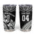 Custom New Zealand Rugby Tumbler Cup Silver Fern Maori Pattern