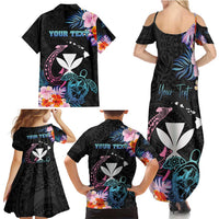 Personalised Hawaii Family Matching Summer Maxi Dress and Hawaiian Shirt Kanaka Maoli With Fish Hook DT04 - Polynesian Pride