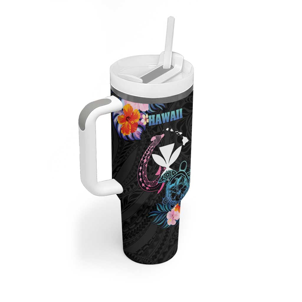 Personalised Hawaii Tumbler With Handle Kanaka Maoli With Fish Hook DT04 - Polynesian Pride