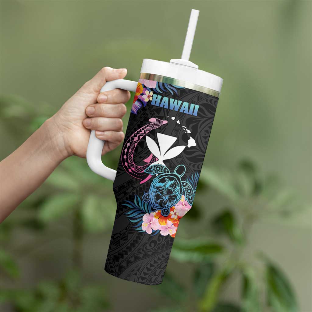Personalised Hawaii Tumbler With Handle Kanaka Maoli With Fish Hook DT04 - Polynesian Pride