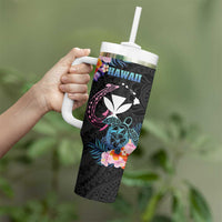 Personalised Hawaii Tumbler With Handle Kanaka Maoli With Fish Hook DT04 - Polynesian Pride