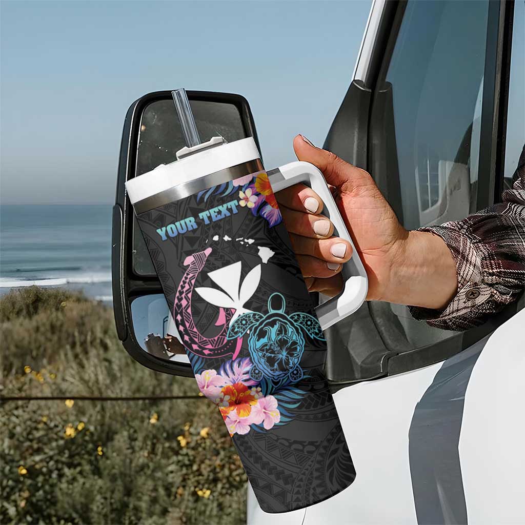Personalised Hawaii Tumbler With Handle Kanaka Maoli With Fish Hook DT04 - Polynesian Pride