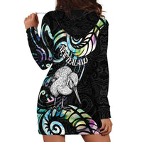 New Zealand Kiwi Bird Hoodie Dress Silver Fern Koru Paua Shell DT04 - Polynesian Pride