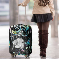 New Zealand Kiwi Bird Luggage Cover Silver Fern Koru Paua Shell