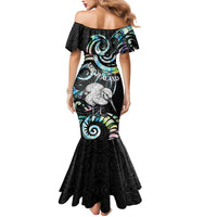 New Zealand Kiwi Bird Mermaid Dress Silver Fern Koru Paua Shell DT04 - Polynesian Pride