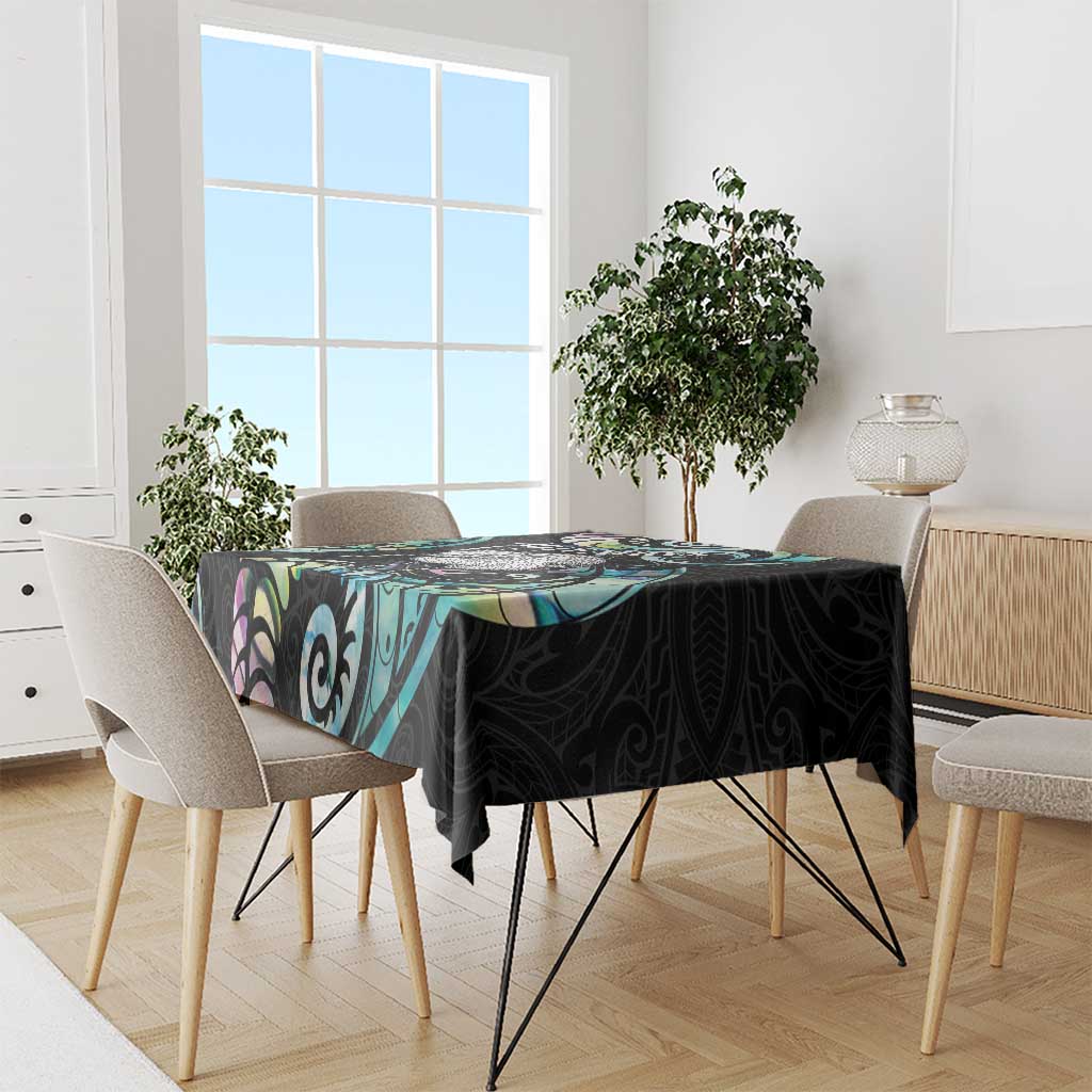 New Zealand Kiwi Bird Tablecloth Silver Fern Koru Paua Shell