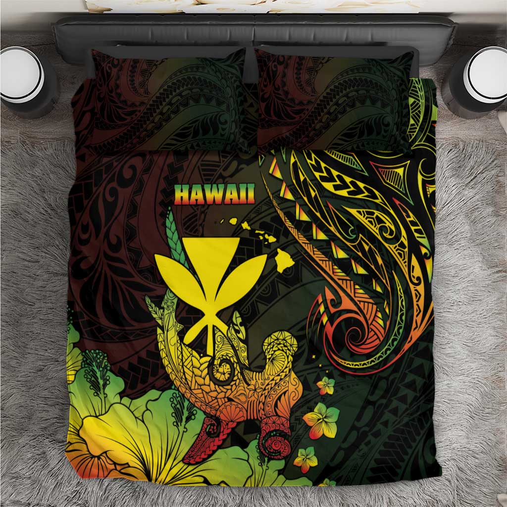 Hawaii Bedding Set Kanaka Maoli With Hammerhead Shark