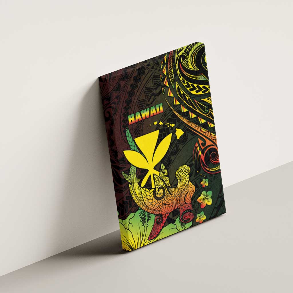 Hawaii Canvas Wall Art Kanaka Maoli With Hammerhead Shark