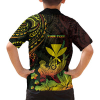 Personalised Hawaii Family Matching Off The Shoulder Long Sleeve Dress and Hawaiian Shirt Kanaka Maoli With Hammerhead Shark DT04 - Polynesian Pride