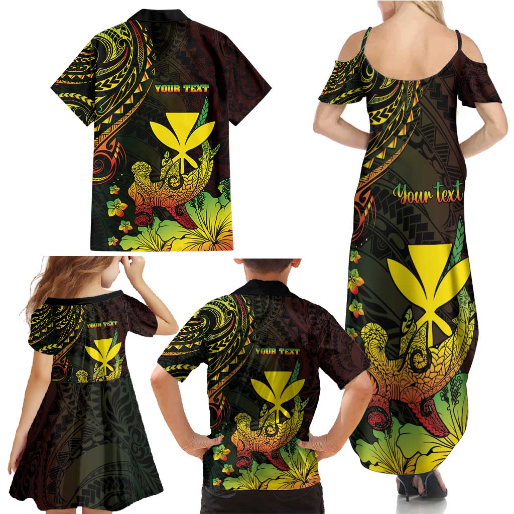 Personalised Hawaii Family Matching Summer Maxi Dress and Hawaiian Shirt Kanaka Maoli With Hammerhead Shark DT04 - Polynesian Pride