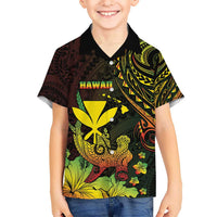 Personalised Hawaii Kid Hawaiian Shirt Kanaka Maoli With Hammerhead Shark