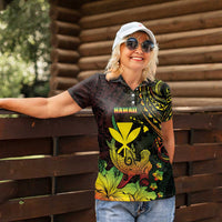 Personalised Hawaii Women Polo Shirt Kanaka Maoli With Hammerhead Shark