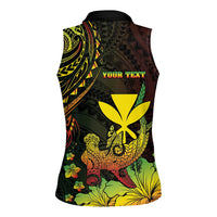 Personalised Hawaii Women Sleeveless Polo Shirt Kanaka Maoli With Hammerhead Shark DT04 - Polynesian Pride