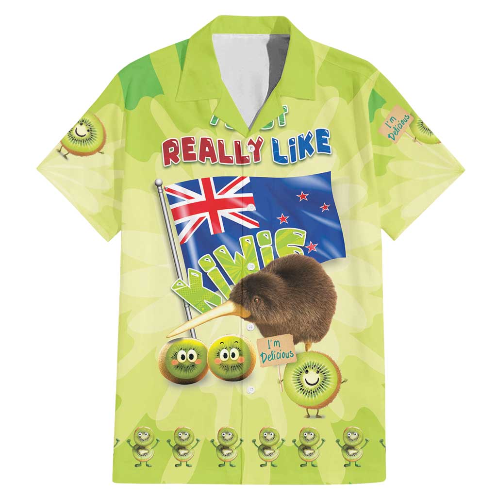 New Zealand Kiwi Family Matching Mermaid Dress and Hawaiian Shirt I Just Really Like Kiwis DT04 Dad's Shirt - Short Sleeve Green - Polynesian Pride