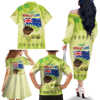 New Zealand Kiwi Family Matching Off The Shoulder Long Sleeve Dress and Hawaiian Shirt I Just Really Like Kiwis DT04 - Polynesian Pride
