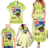 New Zealand Kiwi Family Matching Summer Maxi Dress and Hawaiian Shirt I Just Really Like Kiwis DT04 - Polynesian Pride