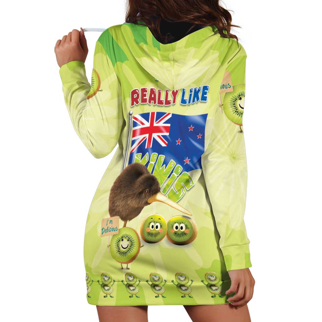 New Zealand Kiwi Hoodie Dress I Just Really Like Kiwis DT04 - Polynesian Pride