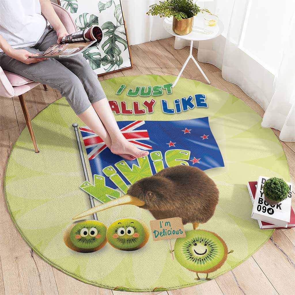 New Zealand Kiwi Round Carpet I Just Really Like Kiwis DT04 - Polynesian Pride