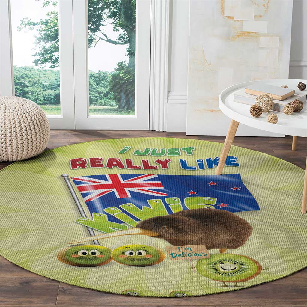 New Zealand Kiwi Round Carpet I Just Really Like Kiwis DT04 - Polynesian Pride