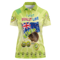 New Zealand Kiwi Women Polo Shirt I Just Really Like Kiwis DT04 Female Green - Polynesian Pride