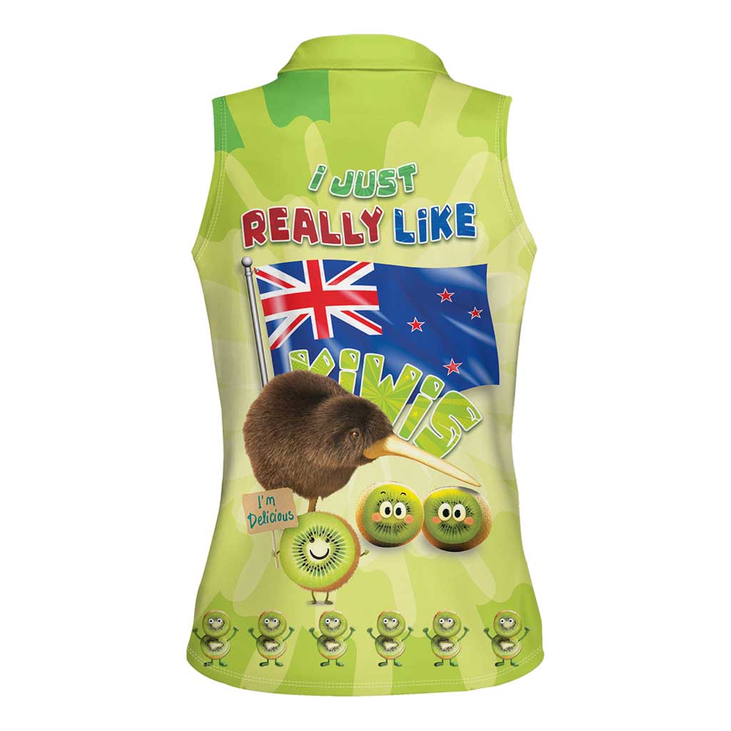 New Zealand Kiwi Women Sleeveless Polo Shirt I Just Really Like Kiwis DT04 - Polynesian Pride