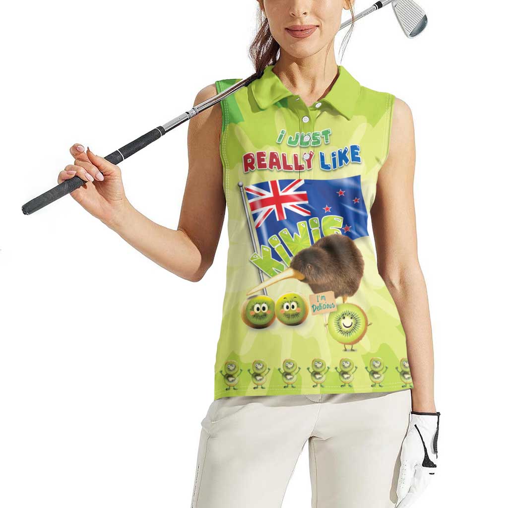 New Zealand Kiwi Women Sleeveless Polo Shirt I Just Really Like Kiwis DT04 - Polynesian Pride