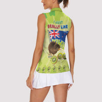 New Zealand Kiwi Women Sleeveless Polo Shirt I Just Really Like Kiwis DT04 - Polynesian Pride