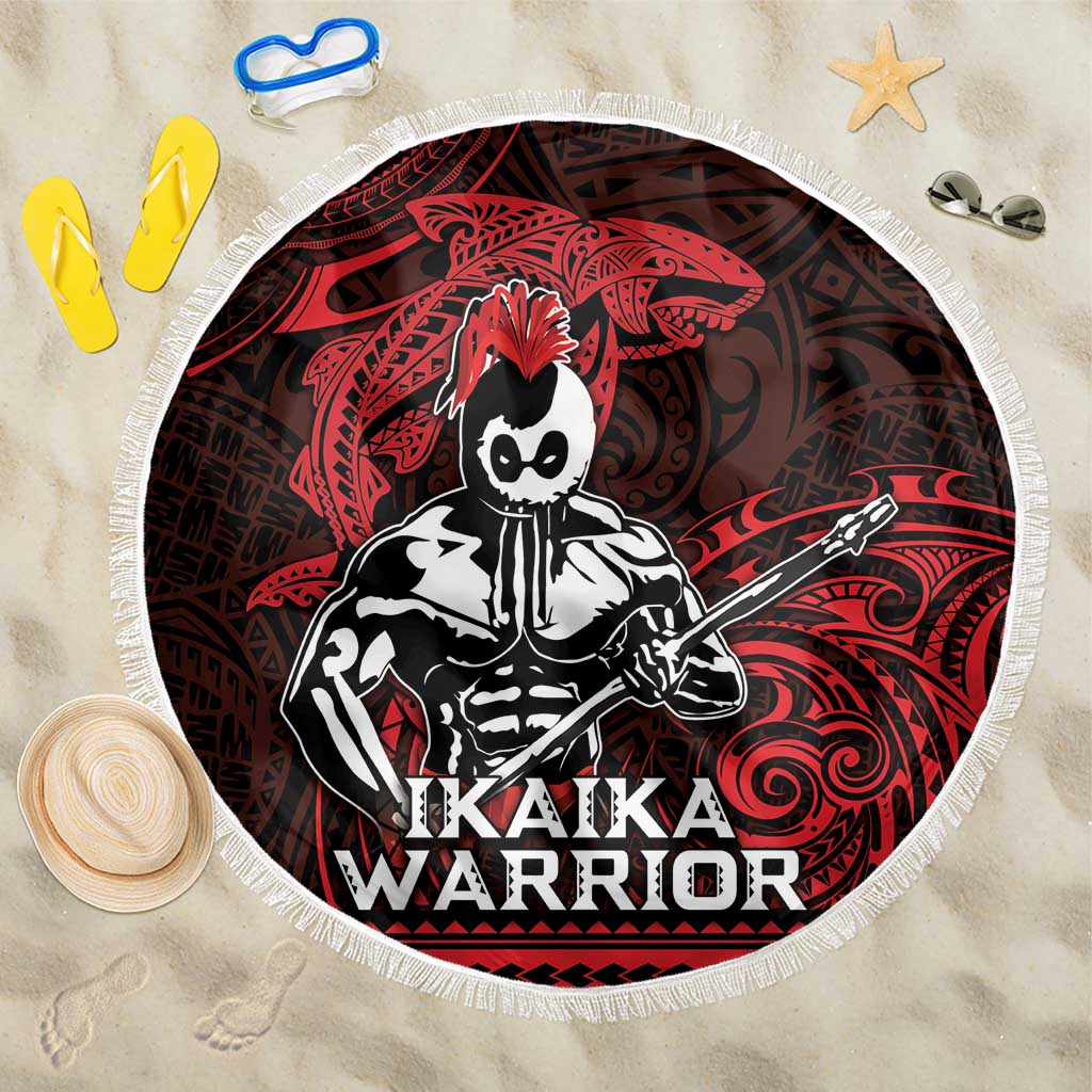 Hawaii Ikaika Warrior Beach Blanket Hawaiian Tribal Tattoo DT04 One Size 150cm Red - Polynesian Pride