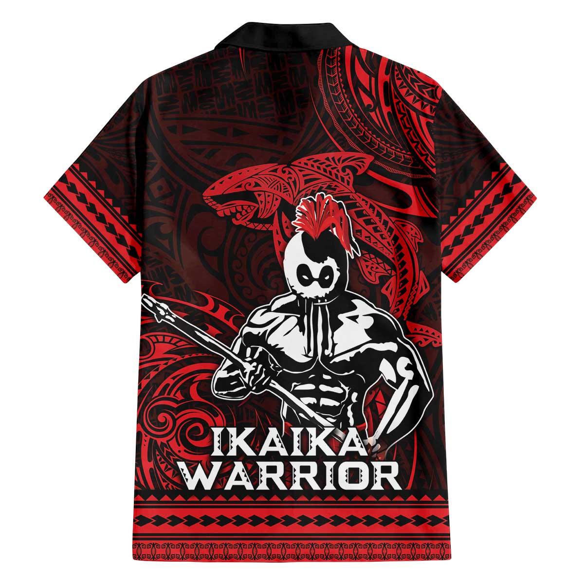 Hawaii Ikaika Warrior Family Matching Off The Shoulder Long Sleeve Dress and Hawaiian Shirt Hawaiian Tribal Tattoo DT04 - Polynesian Pride