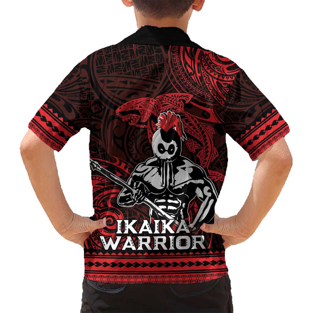 Hawaii Ikaika Warrior Family Matching Off Shoulder Short Dress and Hawaiian Shirt Hawaiian Tribal Tattoo DT04 - Polynesian Pride