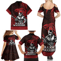 Hawaii Ikaika Warrior Family Matching Summer Maxi Dress and Hawaiian Shirt Hawaiian Tribal Tattoo DT04 - Polynesian Pride