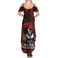 Hawaii Ikaika Warrior Family Matching Summer Maxi Dress and Hawaiian Shirt Hawaiian Tribal Tattoo DT04 - Polynesian Pride