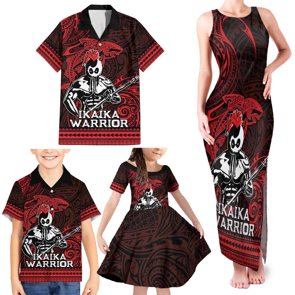 Hawaii Ikaika Warrior Family Matching Tank Maxi Dress and Hawaiian Shirt Hawaiian Tribal Tattoo DT04 - Polynesian Pride